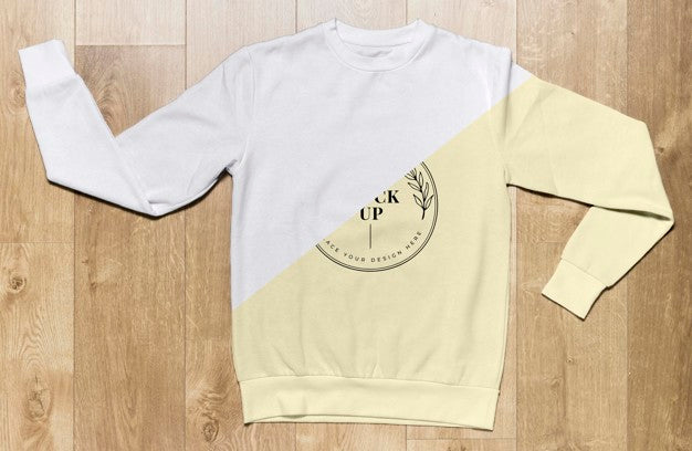 Top View Pale Yellow Hoodie Mock-Up Psd