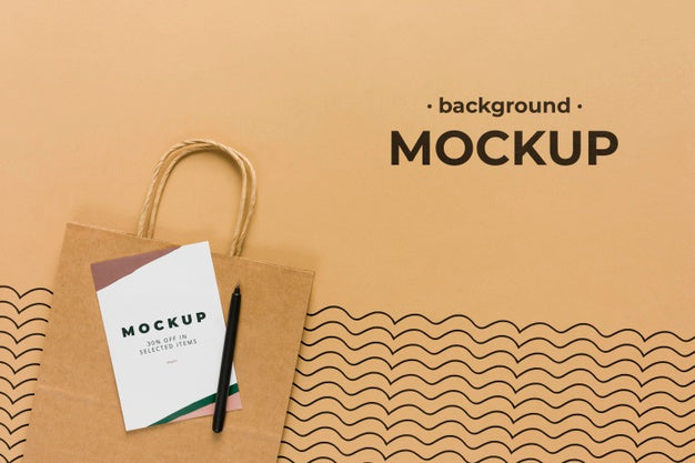 Top View Paper Bag Mock-Up Psd