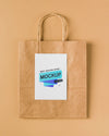 Top View Paper Bag Mock-Up With Handles Psd