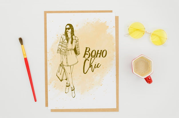 Top View Paper Mock-Up On White Background Psd