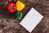 Top View Peppers With Notebook Psd
