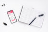 Top View Phone And Agenda Mock-Up Psd