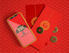 Top View Phone Mock-Up And Chinese Greeting Cards Psd