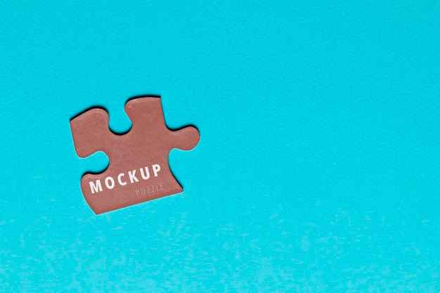 Top View Piece Of Puzzle Mock-Up Psd