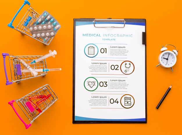 Top View Pills And Clipboard Psd