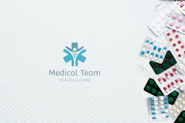 Top View Pills Arrangement Mock-Up Psd