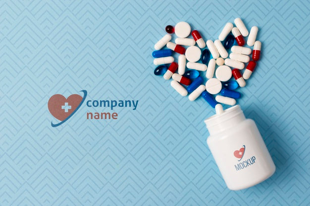 Top View Pills Arrangement Psd