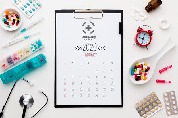 Top View Pills On White Background Psd