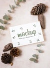 Top View Pinecone And Leaves Autumn Mock-Up Psd