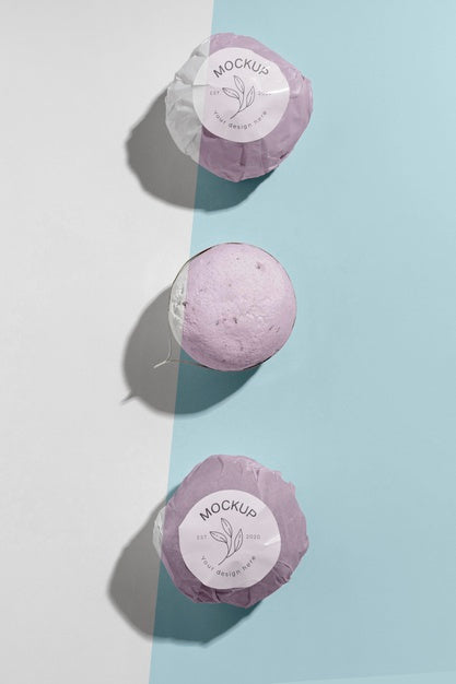 Top View Pink Bath Bombs Psd