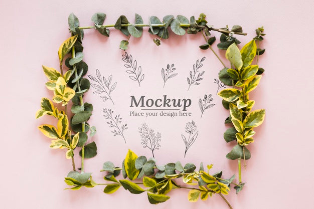 Top View Plants Arrangement Mock-Up Psd