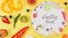 Top View Plate With Fruit And Veggies Psd