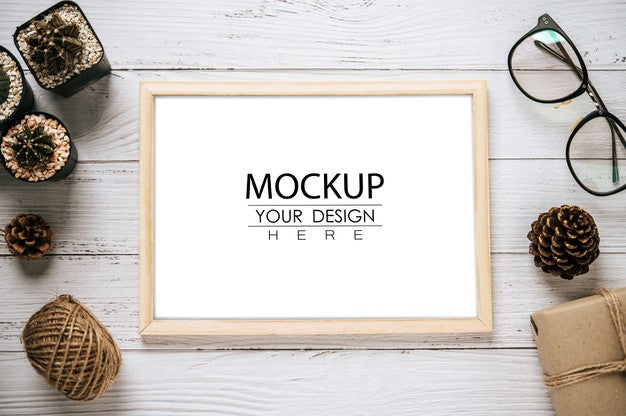 Top View Poster Frame Design Mockup Psd