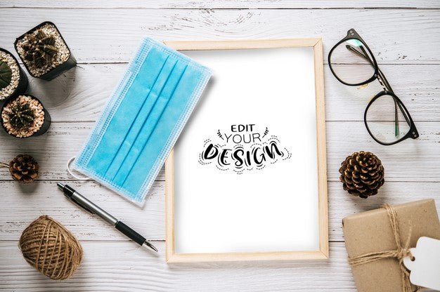 Top View Poster Frame Design Mockup Psd