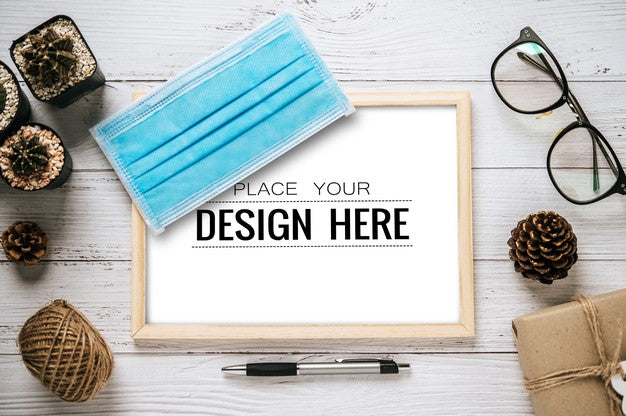 Top View Poster Frame Design Mockup Psd