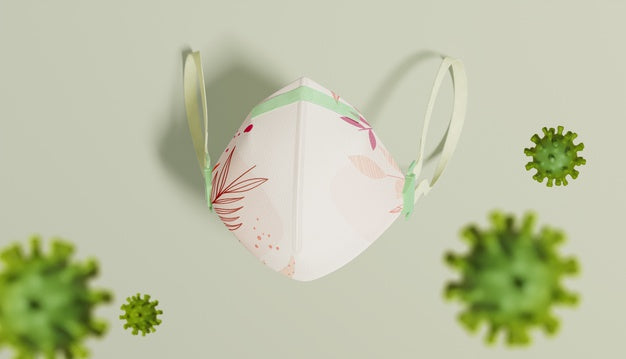 Top View Protection Mask With Virus Psd