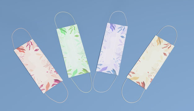 Top View Protection Masks Concept Psd