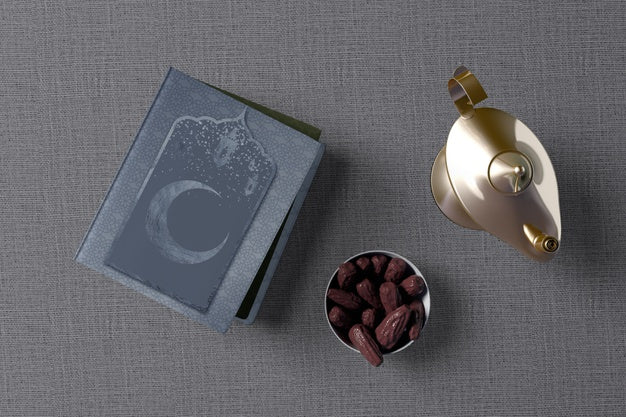Top View Ramadan Arrangement Mock-Up Psd