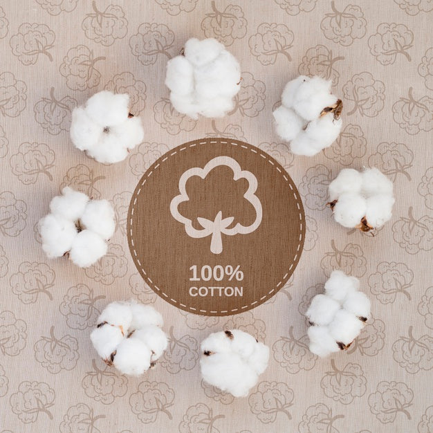 Top View Realistic Cotton With Mock-Up Psd
