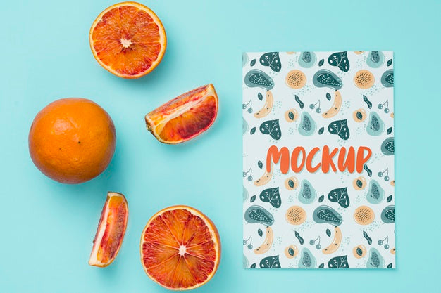 Top View Red Orange On Table Psd