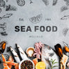Top View Sea Food Composition With Mock-Up Psd