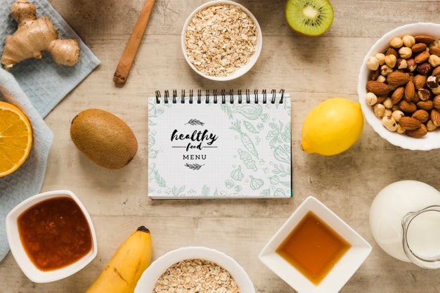 Top View Selection Of Snacks On The Table Psd