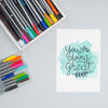 Top View Set Of Colorful Pens On A Table Psd