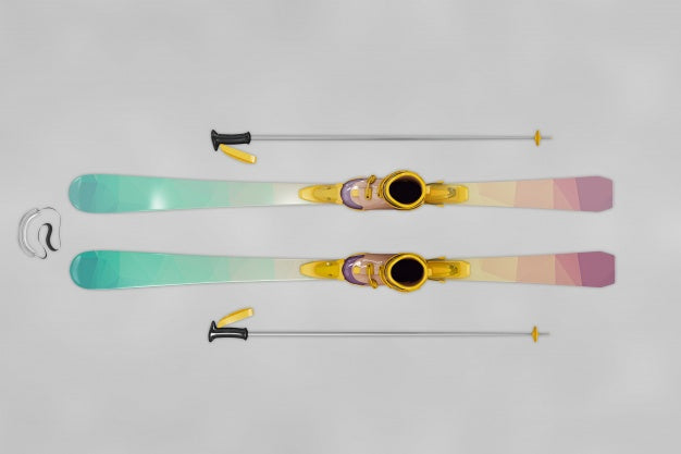 Top View Ski Mockup Psd