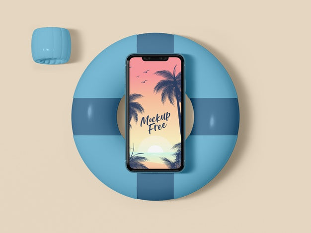 Top View Smartphone On Lifeline Psd