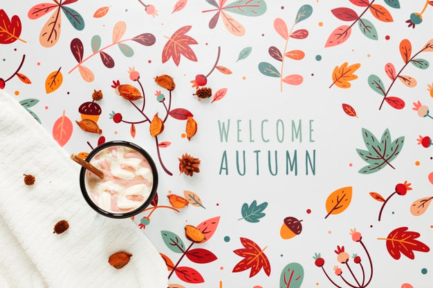 Top View Smoothie And Dried Leaves Psd