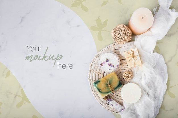 Top View Spa Mockup Psd
