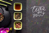 Top View Special Tea Herbs And Flowers Psd