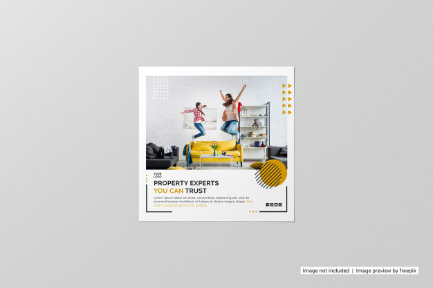 Top View Square Flyer Mockup Psd