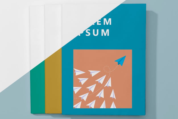 Top View Stack Of Books Mock-Up Psd