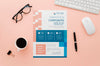 Top View Stationery Mock-Up With Modern Devices Psd