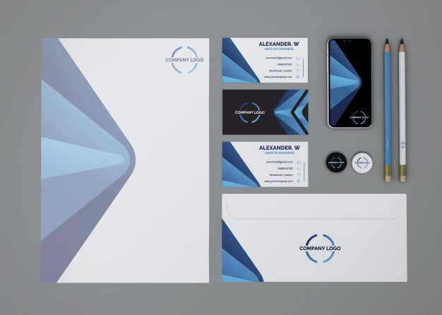 Top View Stationery Mockup Psd