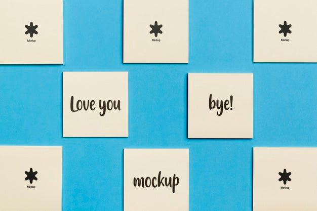 Top View Stationery Notes With Mock-Up Psd