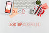 Top View Stationery Supplies With Mock-Up Psd