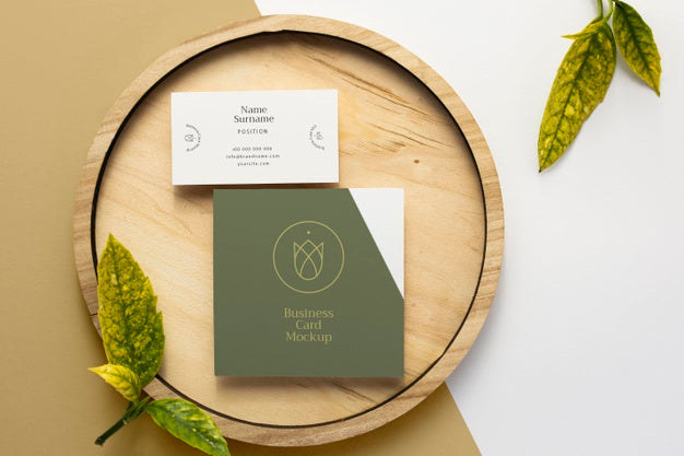 Top View Stationery With Plants Psd