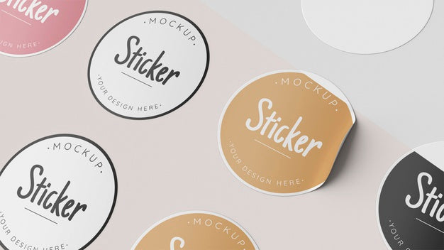 Top View Sticker Collection Mock Up Psd