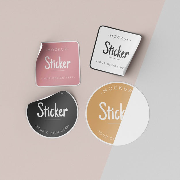 Top View Sticker Collection Mock Up Psd