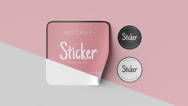 Top View Sticker Collection Mock Up Psd