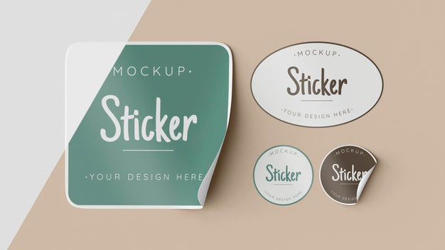 Top View Sticker Collection Mock Up Psd