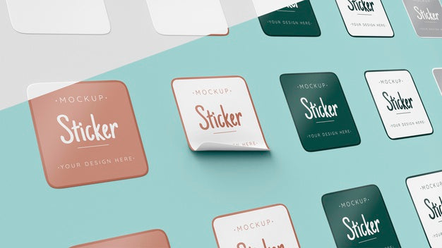 Top View Sticker Collection Mock Up Psd
