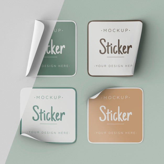 Top View Sticker Collection Mock Up Psd