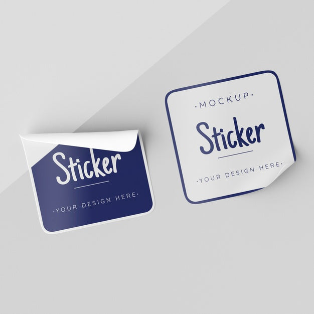 Top View Sticker Collection Mock Up Psd