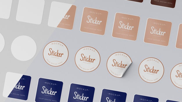 Top View Sticker Collection Mock Up Psd