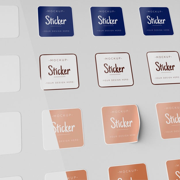Top View Sticker Collection Mock Up Psd