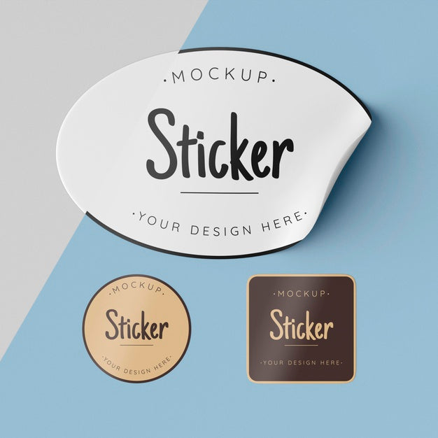 Top View Sticker Collection Mock Up Psd