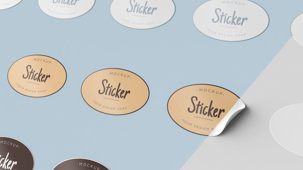 Top View Sticker Collection Mock Up Psd